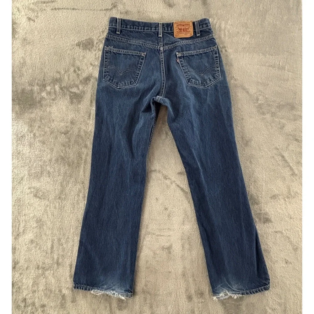 Vintage Levi's 517 Boot Cut Jeans Mens 36x32 Red Tab Dark Wash USA‎ Made Y2K